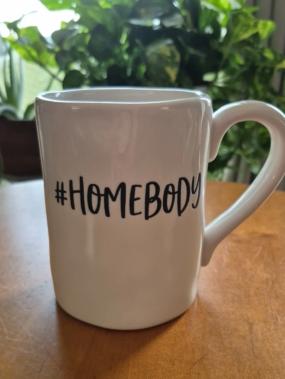Pier 1 White Mug with Black “#HOMEBODY” Text. 20 oz.